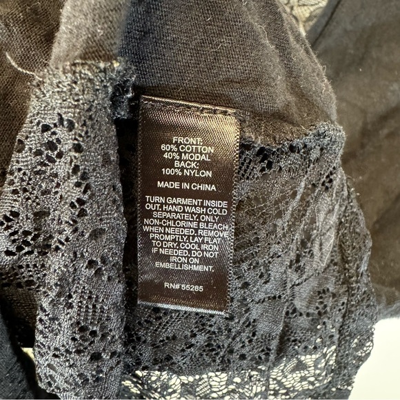 EXPRESS mesh back black tee silver sequin short sleeve XS witchy festival goth - Picture 8 of 9